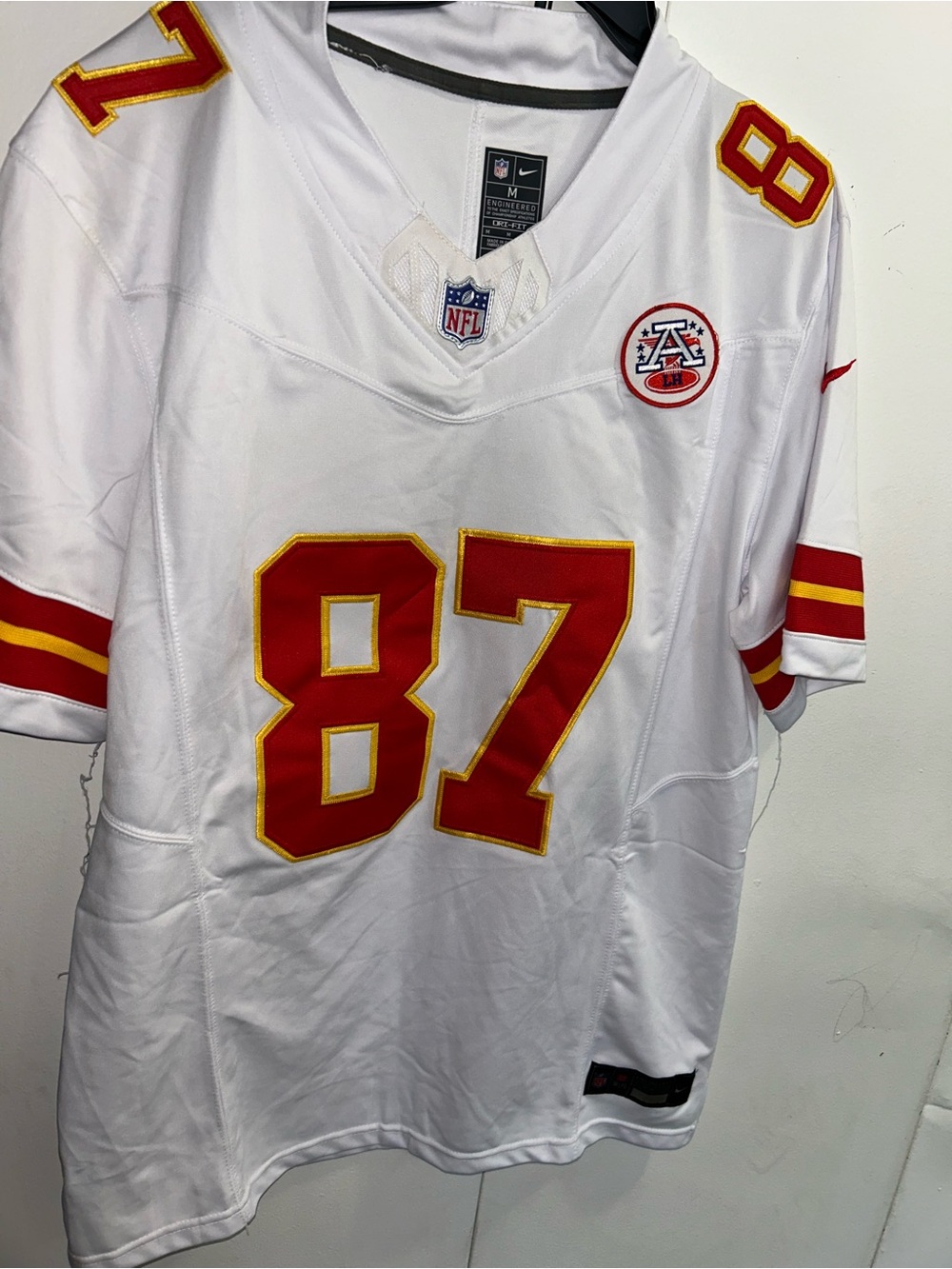 NFL White Kansas City Chiefs #87 Jersey with Red and Gold Accents